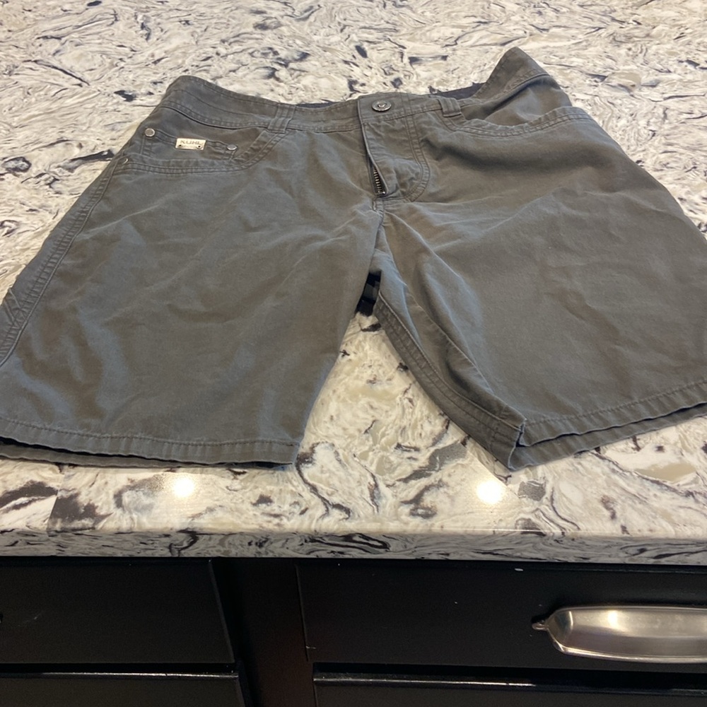 Kuhl Shorts Vintage Patina Dye Cargo Hiking Size 30 Khaki Green Gorpcore Trek